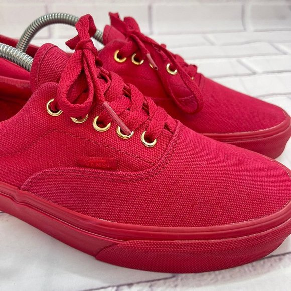 VANS All Red Canvas low top Skate Shoes - Picture 2 of 10